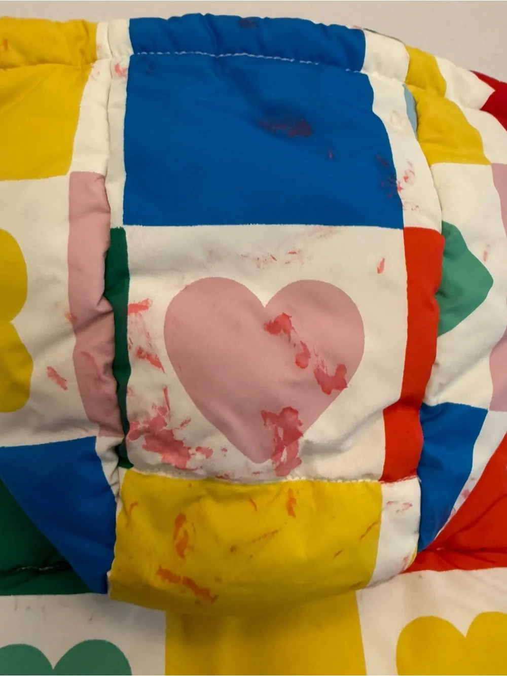 Cute Boden Girls Multicolor Heart Patchwork Hooded Puffer Vest little girl
